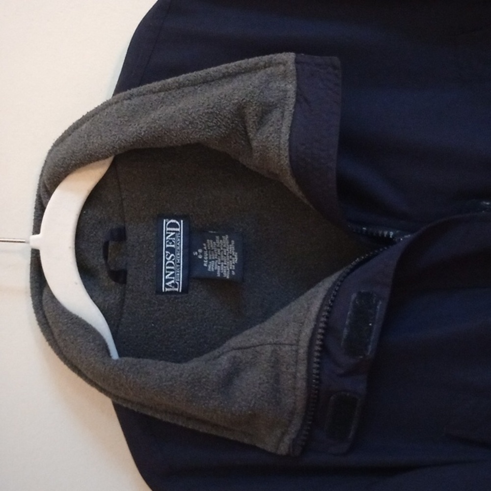 LANDS' END WOMAN'S AIRCORE-200 NAVY PARKA, FLEECE & QUILT LINING, SZ SM 6-8 REG
